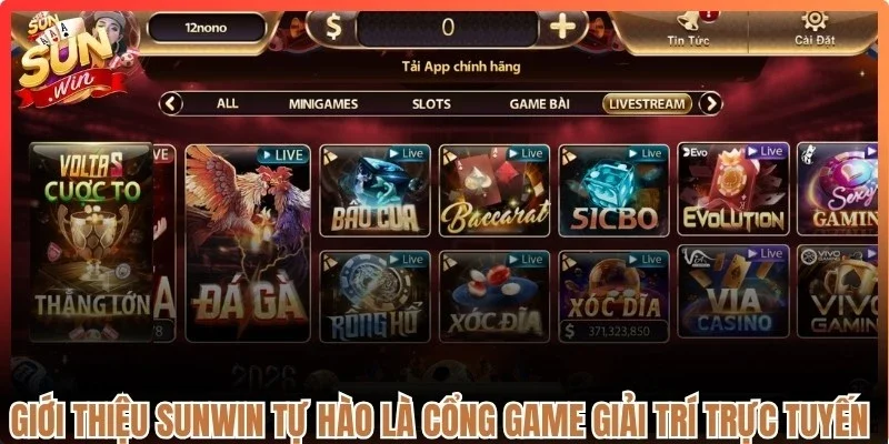 Giới thiệu Sunwin tự hào là cổng game giải trí trực tuyến đỉnh cao