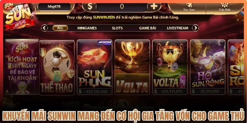 Khuyến mãi Sunwin mang đến cơ hội gia tăng vốn cho game thủ