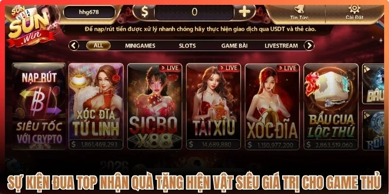 Sự kiện đua top nhận quà tặng hiện vật siêu giá trị cho game thủ