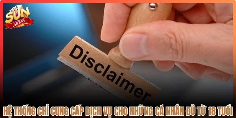 Hệ thống chỉ cung cấp dịch vụ cho những cá nhân đủ từ 18 tuổi