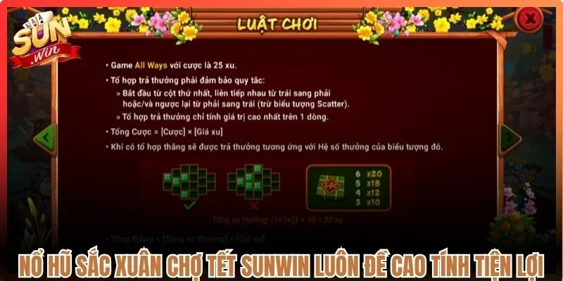 Nổ hũ sắc xuân chợ Tết Sunwin luôn đề cao tính tiện lợi và trải nghiệm 