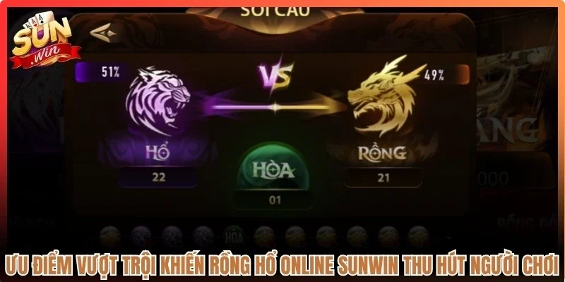Ưu điểm vượt trội khiến Rồng Hổ online Sunwin thu hút người chơi