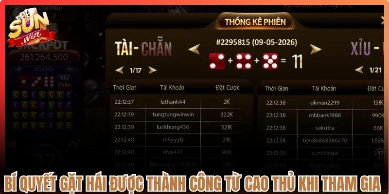 Bí quyết gặt hái được thành công từ cao thủ khi tham gia Tài xỉu Sunwin 